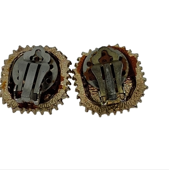 Vintage 1950s/60s Purple Rhinestone Glamour Clip-On Earrings - Picture 5 of 5